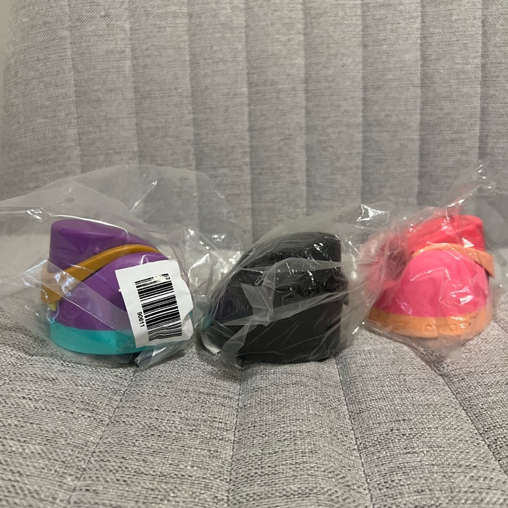 NWT lot of 3 Owala Spare Lids - Hyper Flamingo , Very Very Dark , Hint of Grape